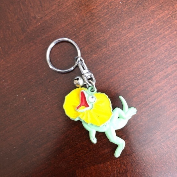 Vintage Jewelry - Vintage Showa Retro Frilled Lizard Keychain